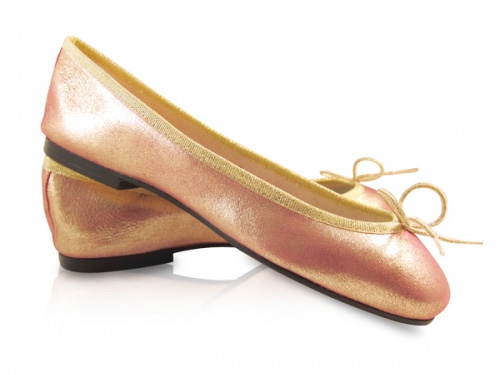 London Sole: Suede Gold  Bow Ballet Flats