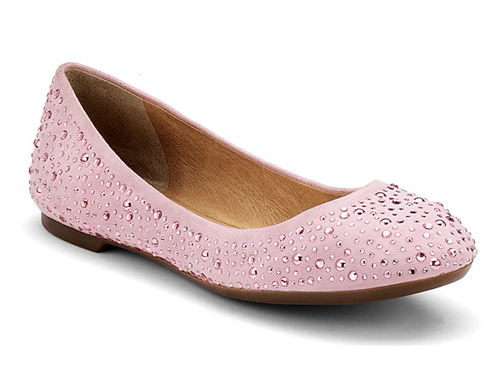 Sperry: Cute Pink  Glitter  Embellished Ballet Flats