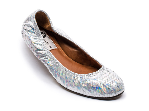 Lanvin: CLASSIC Colored  Snake Print  Glitter Ballet Flats