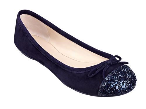 Nine West: Cacey Blue  Glitter  Bow Ballet Flats