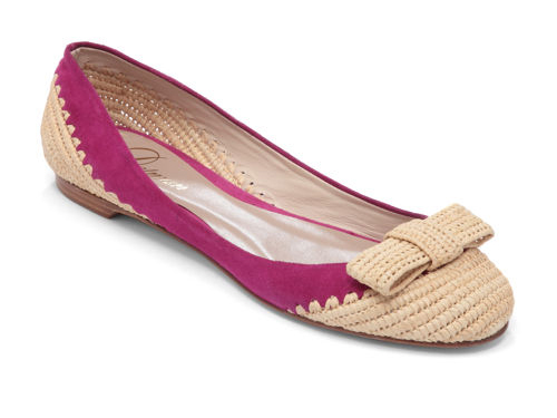 Delman: BANDY Colored  Bow  Lace Ballet Flats