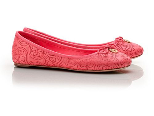 Tory Burch: Coral Red  Bow Ballet Flats