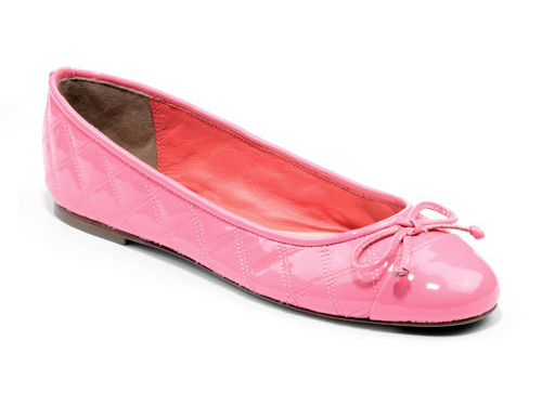 Delman: Quilted Pink  Bow Ballet Flats