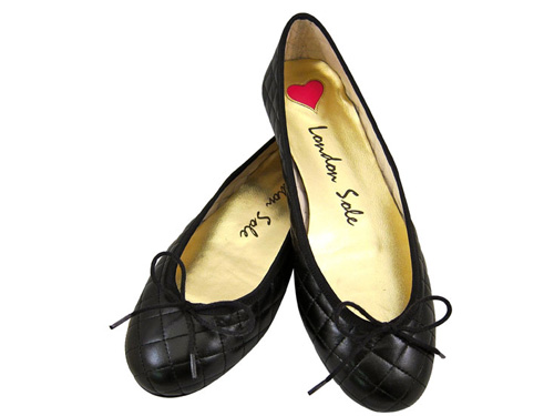 London Sole: Comfy Black  Bow Ballet Flats