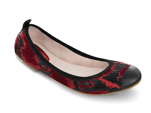 Bloch: Fuoco Carina Red  Snake Print Ballet Flats