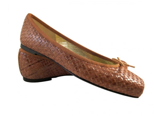 London Sole: Clara Brown  Square Toe  Bow Ballet Flats