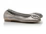 Tory Burch: Vintage Metallic Reva Silver Ballet Flat