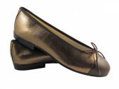 London Sole: Simple Gold Bow  Ballet Flat