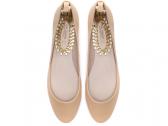 Zara: Dressy Beige Ankle Strap  Ballet Flat