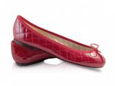 London Sole: Henrietta Quilt Red Patent  Ballet Flat