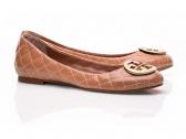 Tory Burch: Quinn Quilted Leather Brown Ballet Flat
