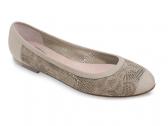 Bloch: Nude Liberty Beige Embroidered  Ballet Flat