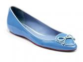Delman: Almond Toe Blue Patent  Ballet Flat